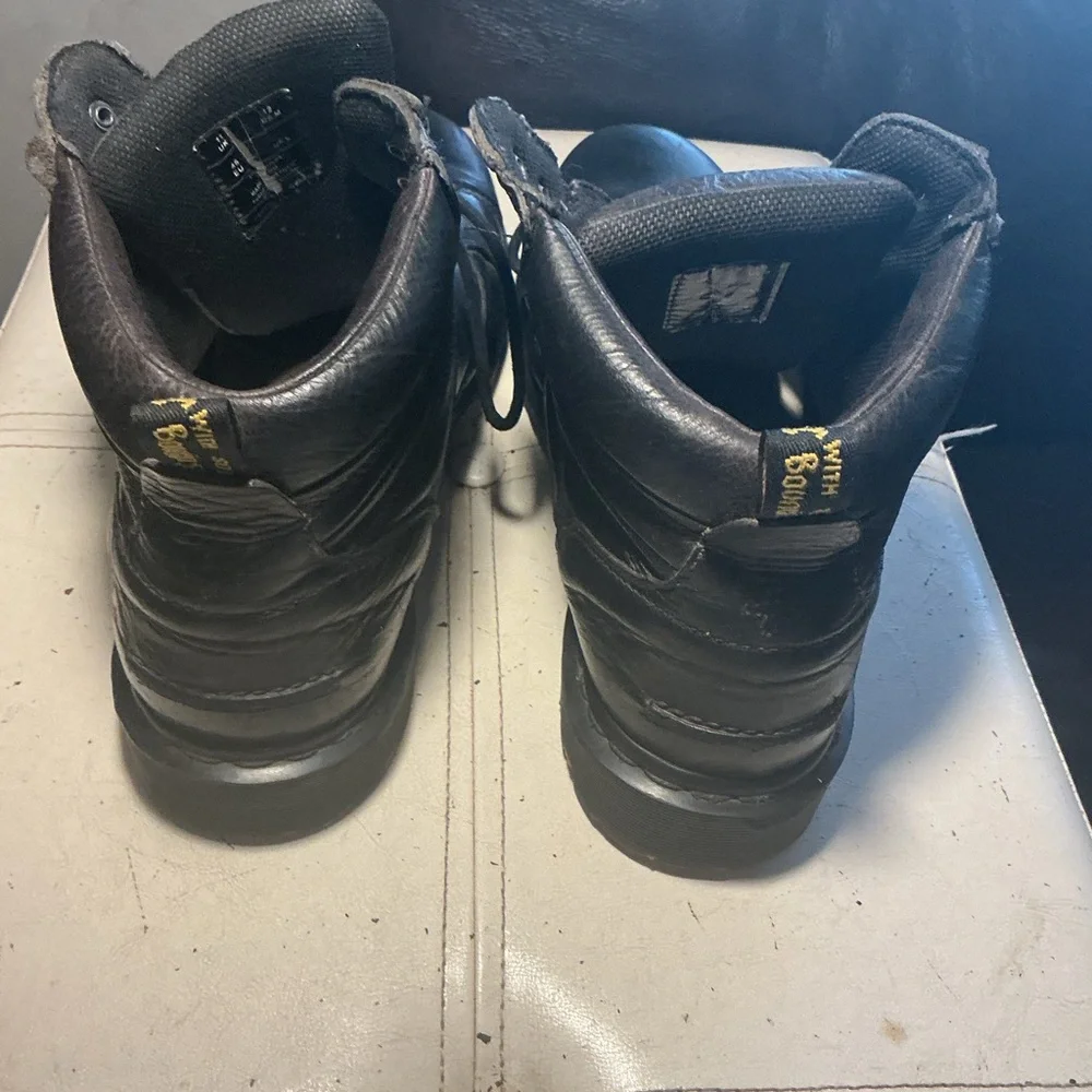 Dr. Martens Black Leather Lace-Up Work Boots